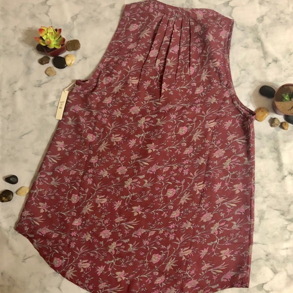 🌵LET IT BE sleeveless dark mauve wild flower 🌵 - Picture 3 of 5